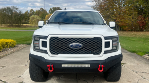 Ford F-150 Pod Light Brackets - Hood - Fishbone Offroad - Hood Pod Mount, Textured Black Powder Coat - Black - `15-`23
